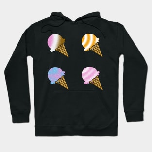 4 Flavor Ice Cream Pattern Hoodie